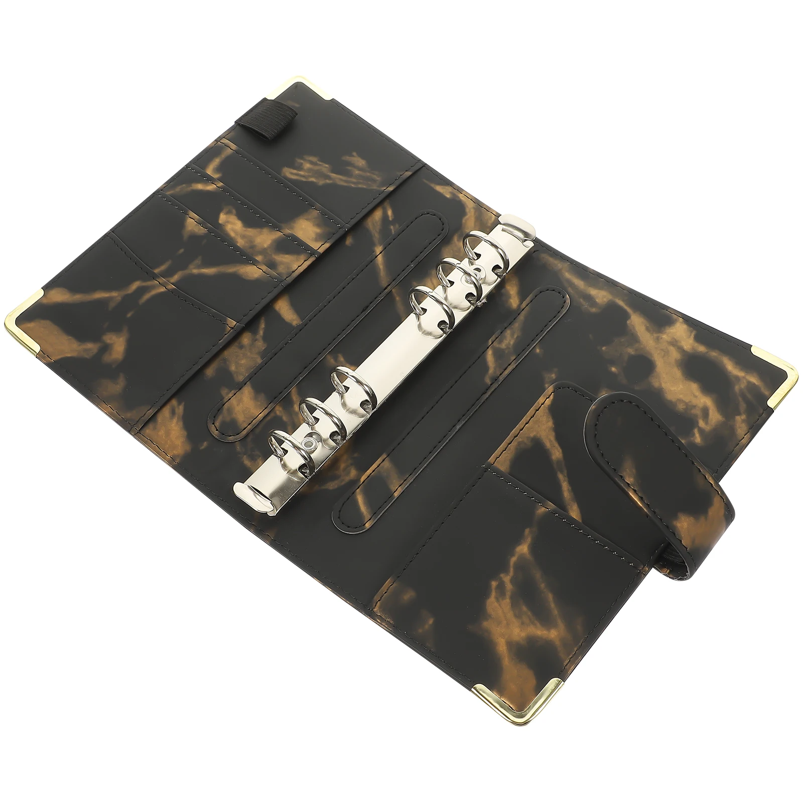 

PU A6 Notebook Cover Marble Pattern Binder Protective Shell Anti Lightweight Card Pockets Notepad for A6