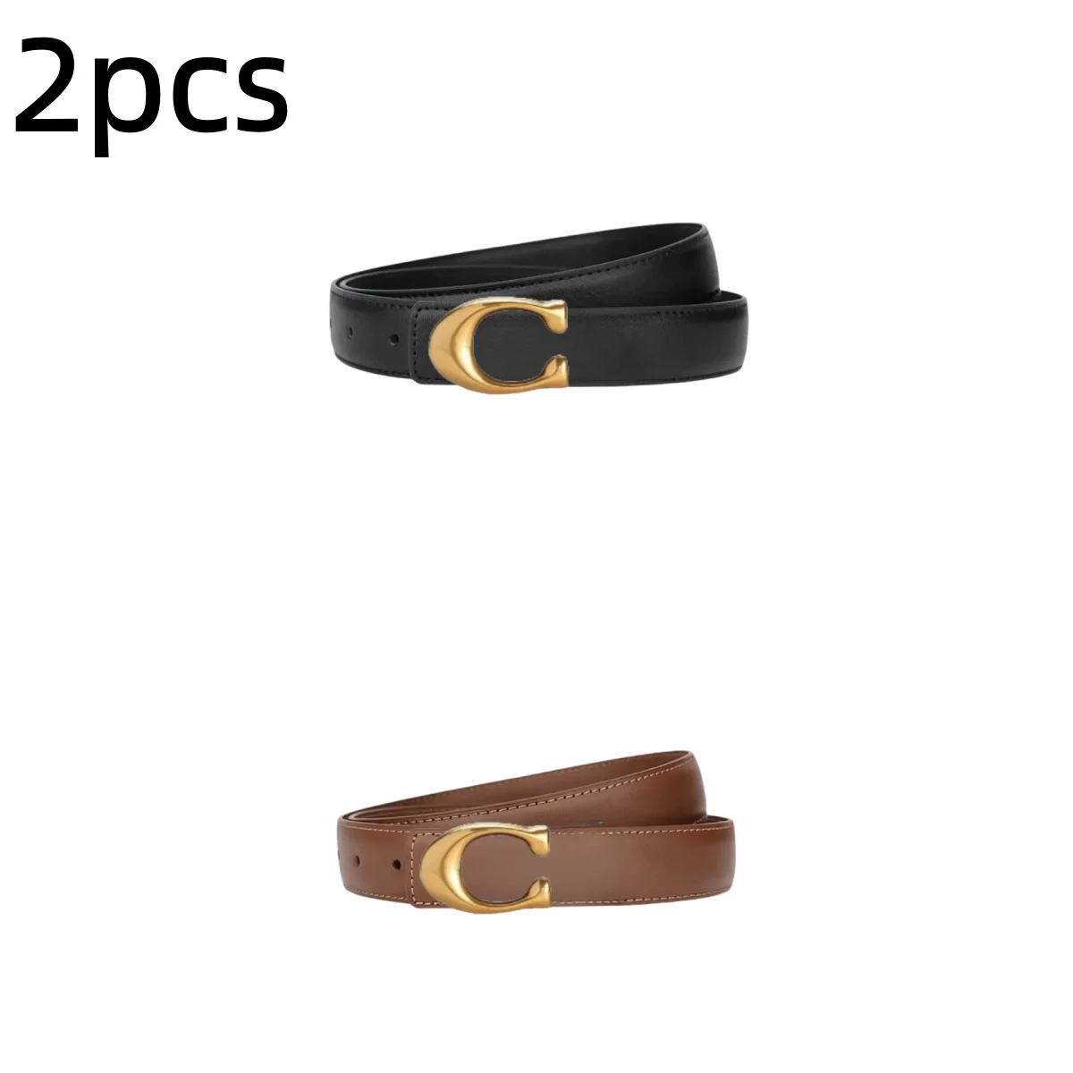 4Pcs Women C‑Shape Buckle Waist Belts Multi‑Color Smooth Decor Waistband For Daily Outfit