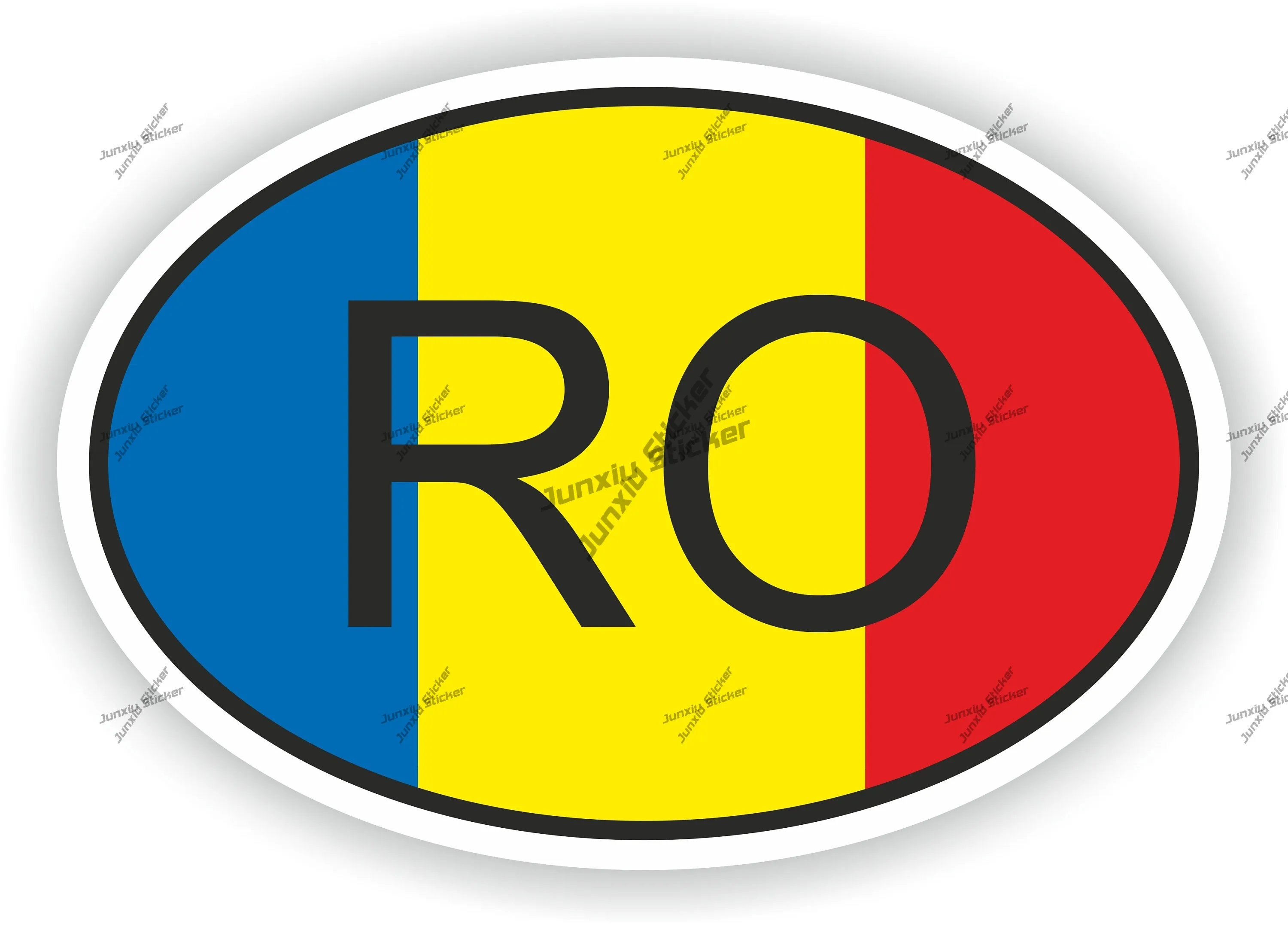 

Romania Country Code Ro Oval Flag Sticker Window Bumper Pvc Boat Accessories Style For Car Body Refrigerator Wall Stickers Cover