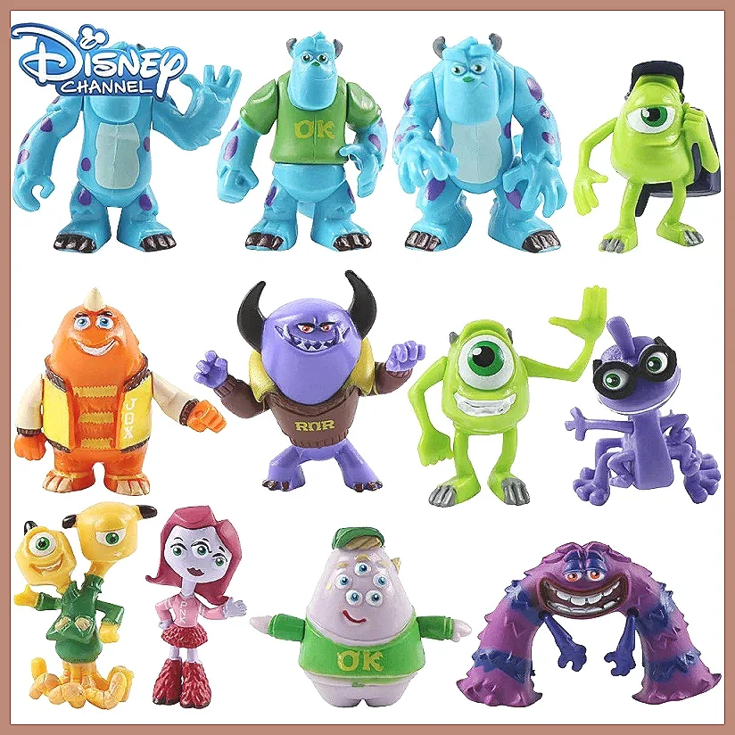 for Disney Pixar Monsters University Action Figures Set, 12pcs Sulley & Mike PVC Model Toys Gift for Kids