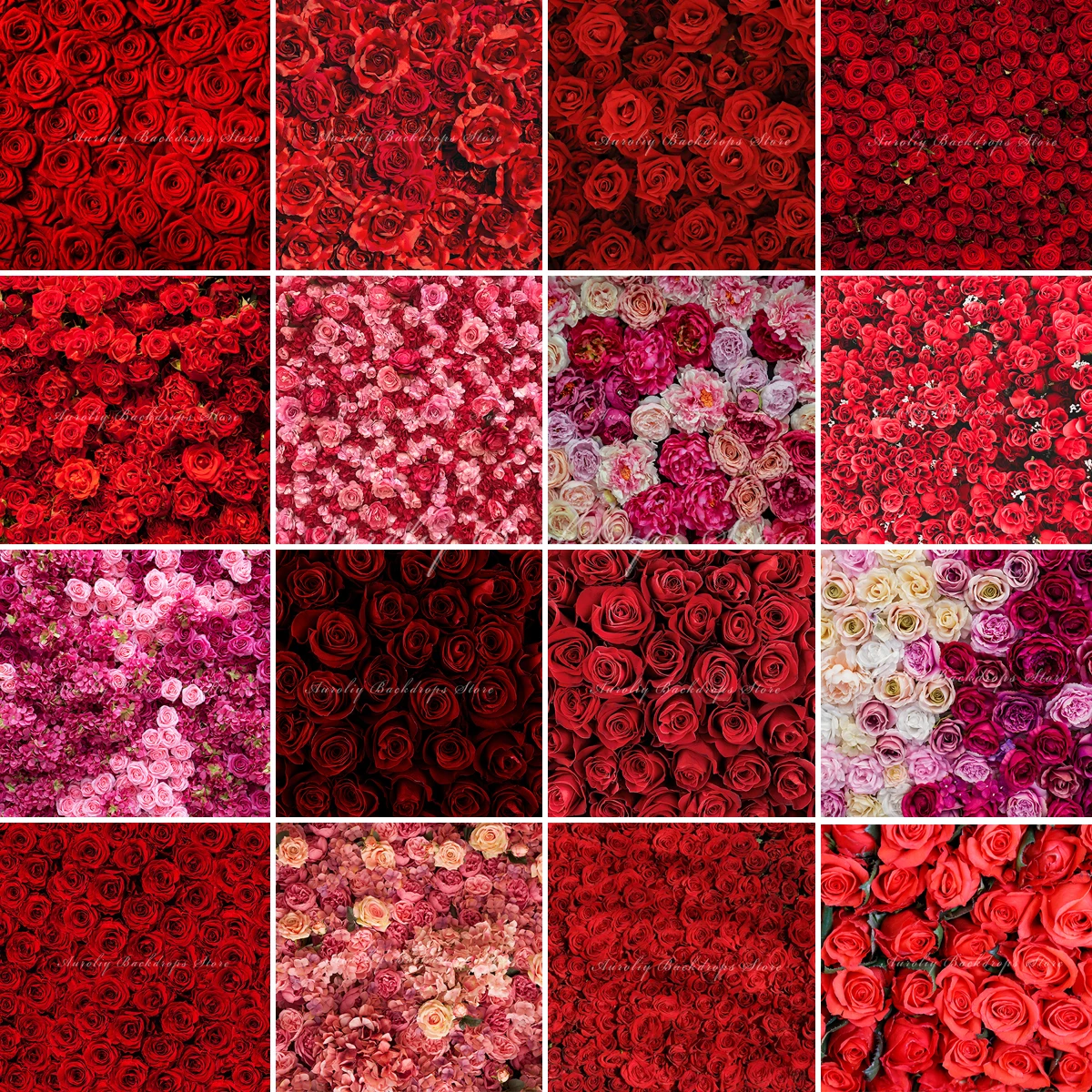 

Red Rose Backdrops Kids Adult Birthday Photography Props Child Baby Photocall Decors Flower Wall Valentine's Day Background