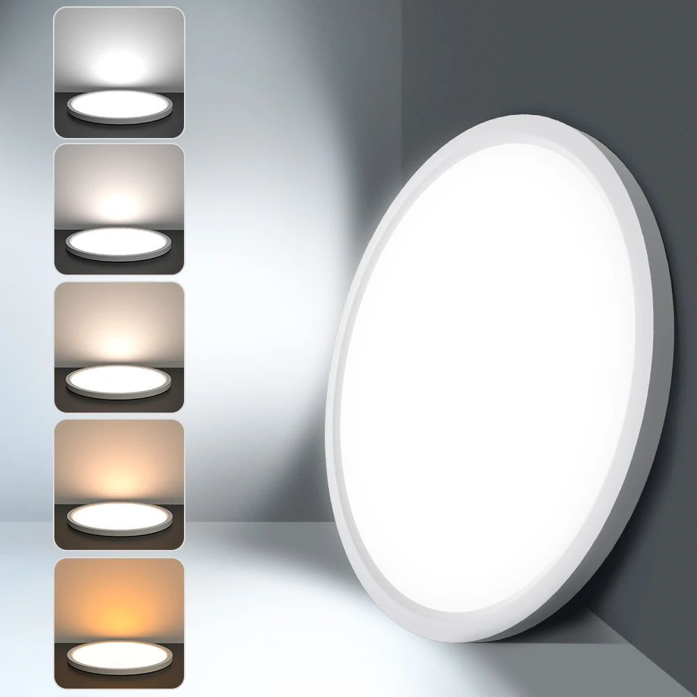 

LED Ceiling Lamp 24W Ultra-thin Round Ceiling Panel Light 5CCT Dimmable Care Eyes Indoor Lamp Fixtures for Bedroom Living room