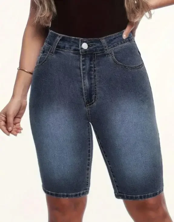

Women's Fashion Slim Elastic Denim Shorts 2026 Summer Female Daily Clothing New Style Women Casual Slimming Short Jeans