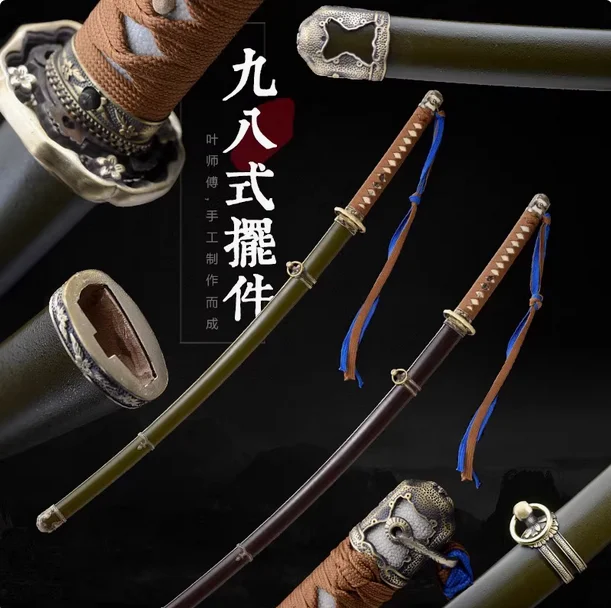 

High Quality Wooden Japanese Military Katana Saber Type 98 Tachi Sword Log Rosewood Blade Practice Weapon Cosplay Props Unsharp
