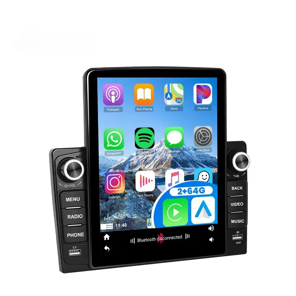 2 Din 9.5'' Android Car Radio Auto Electronics 2+64GB Wireless Carplay Android Auto RDS WIFI Fast Charging AHD ca mera