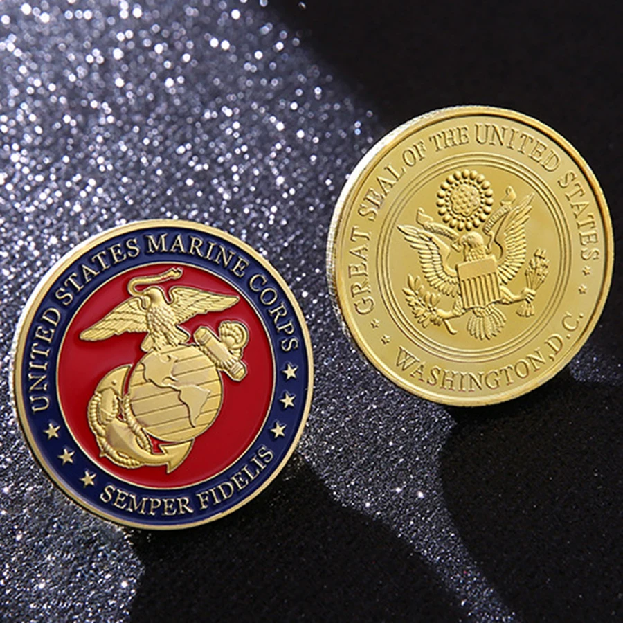 United States Marine Corps Souvenir Gift Semper Fidelis Collectible Challenge Coin Veterans Commemorative Coin