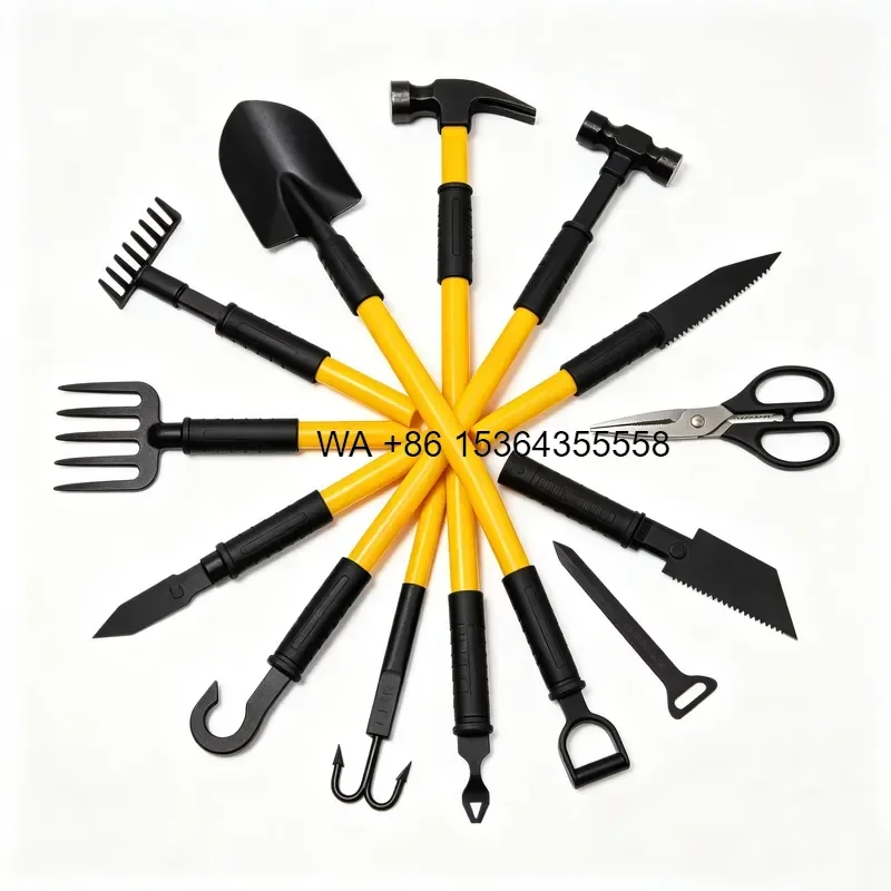 Wmwmnu Multi-Functional Fire Hook Set Modular Manual Breaching Tool with Camouflage Backpack for Rescue Wilderness Survival