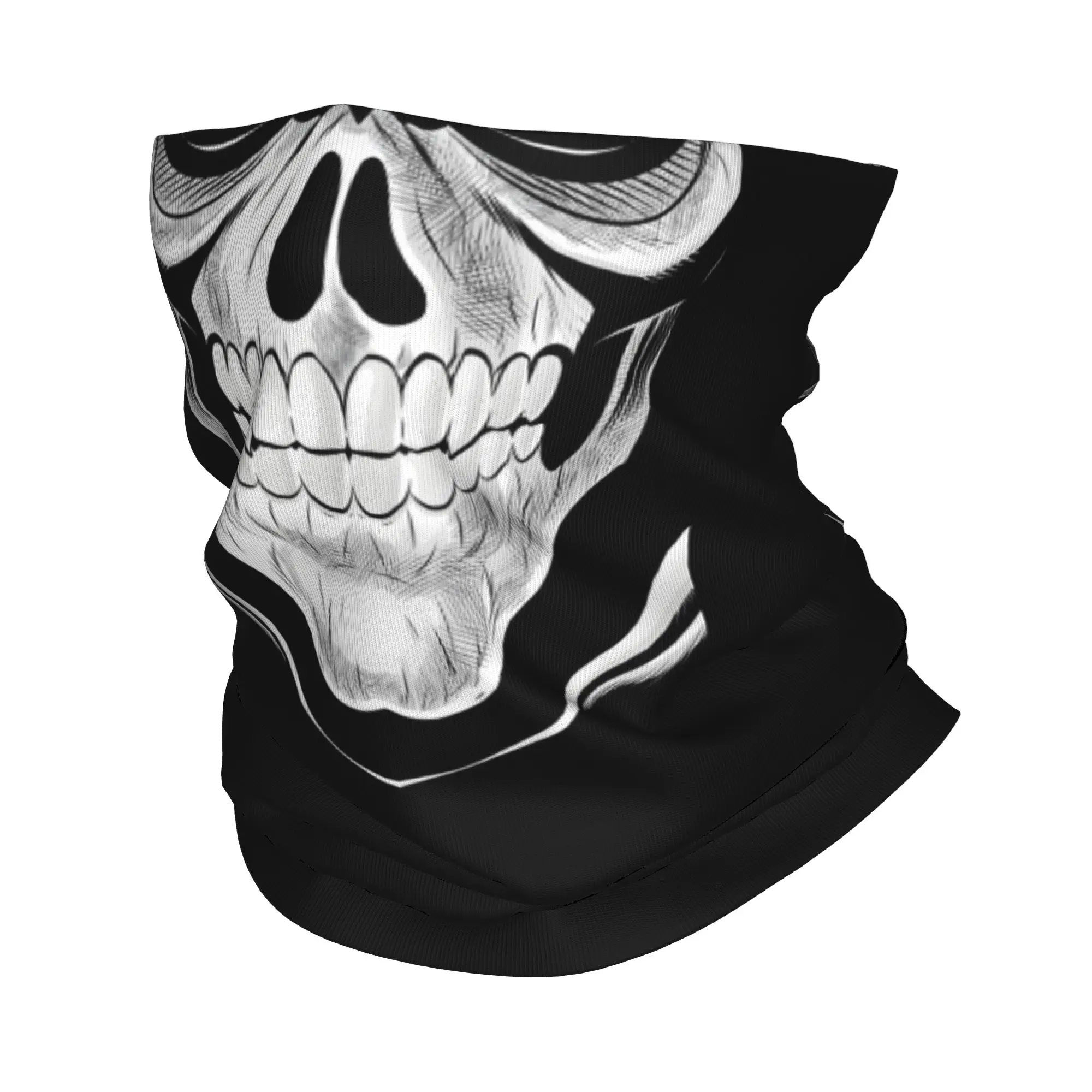 Custom Cool Seamless Mask Neck Gaiter Men Women Windproof Winter Skull Design Bandana Scarf for Ski