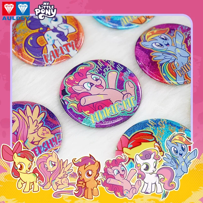 

AULDEY My Little Pony Graffiti-Style Tin Badges (Set of 9) Sparkling Dazzling Colors Genuine Animation Peripheral Blind Box