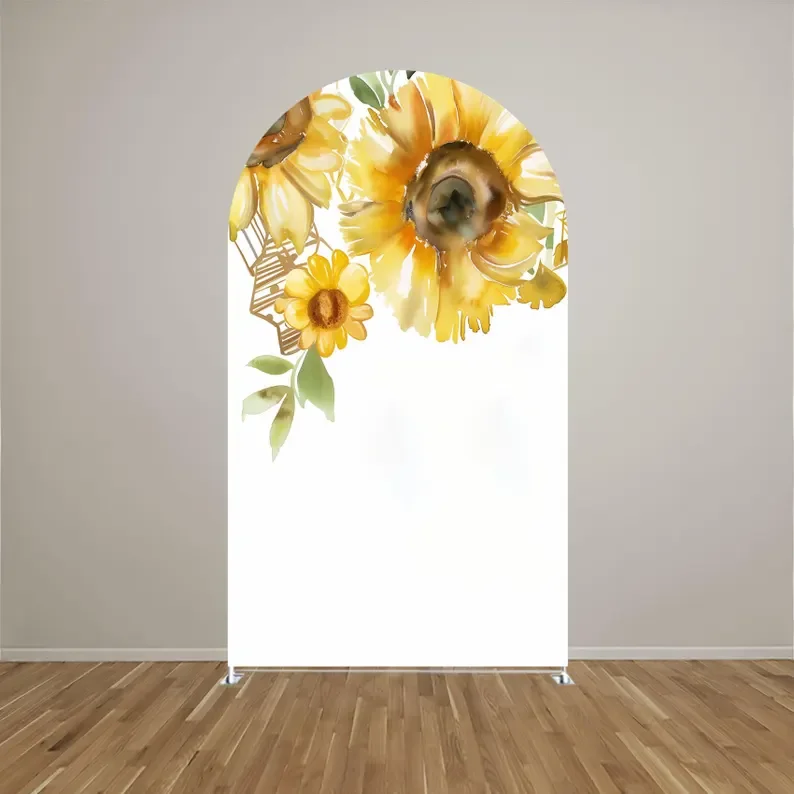 Mehofondดอกไม้สีเหลืองน้ําผึ้งArchฉากหลังครอบคลุมSweet Little Bee 1st Birthday Partyตกแต่งBaby Showerพื้นหลังProp