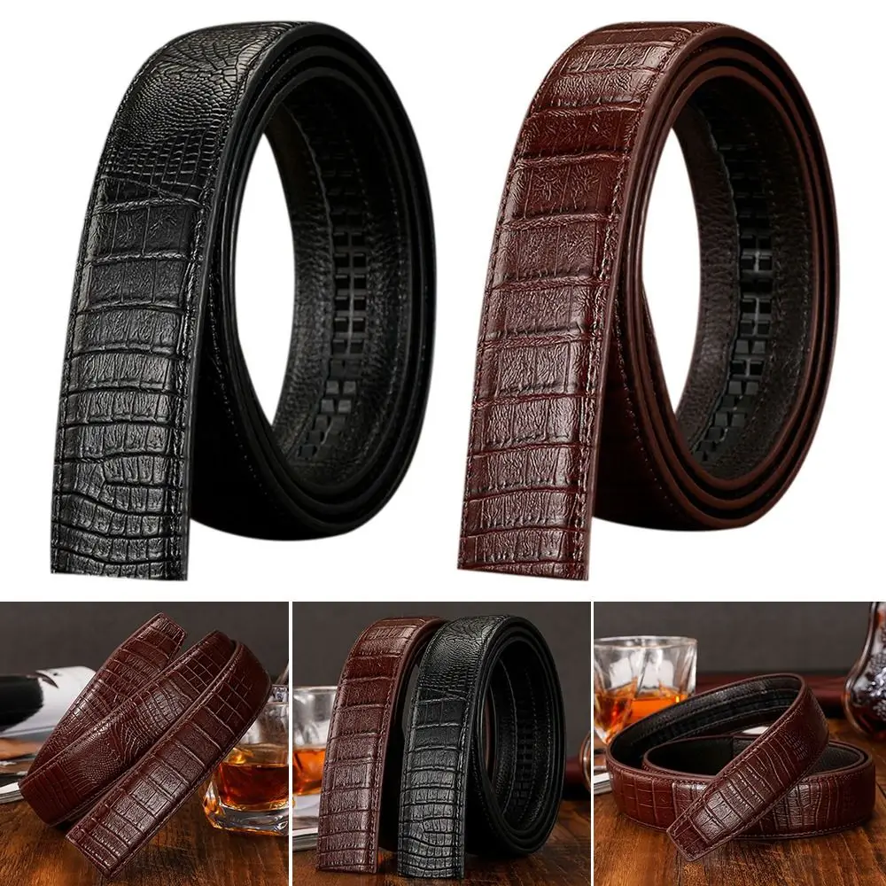 

Replacement Casual Craft DIY Genuine Leather Belt Classic Waistband Non-porous Crocodile Pattern Girdle 3.5cm Waistband