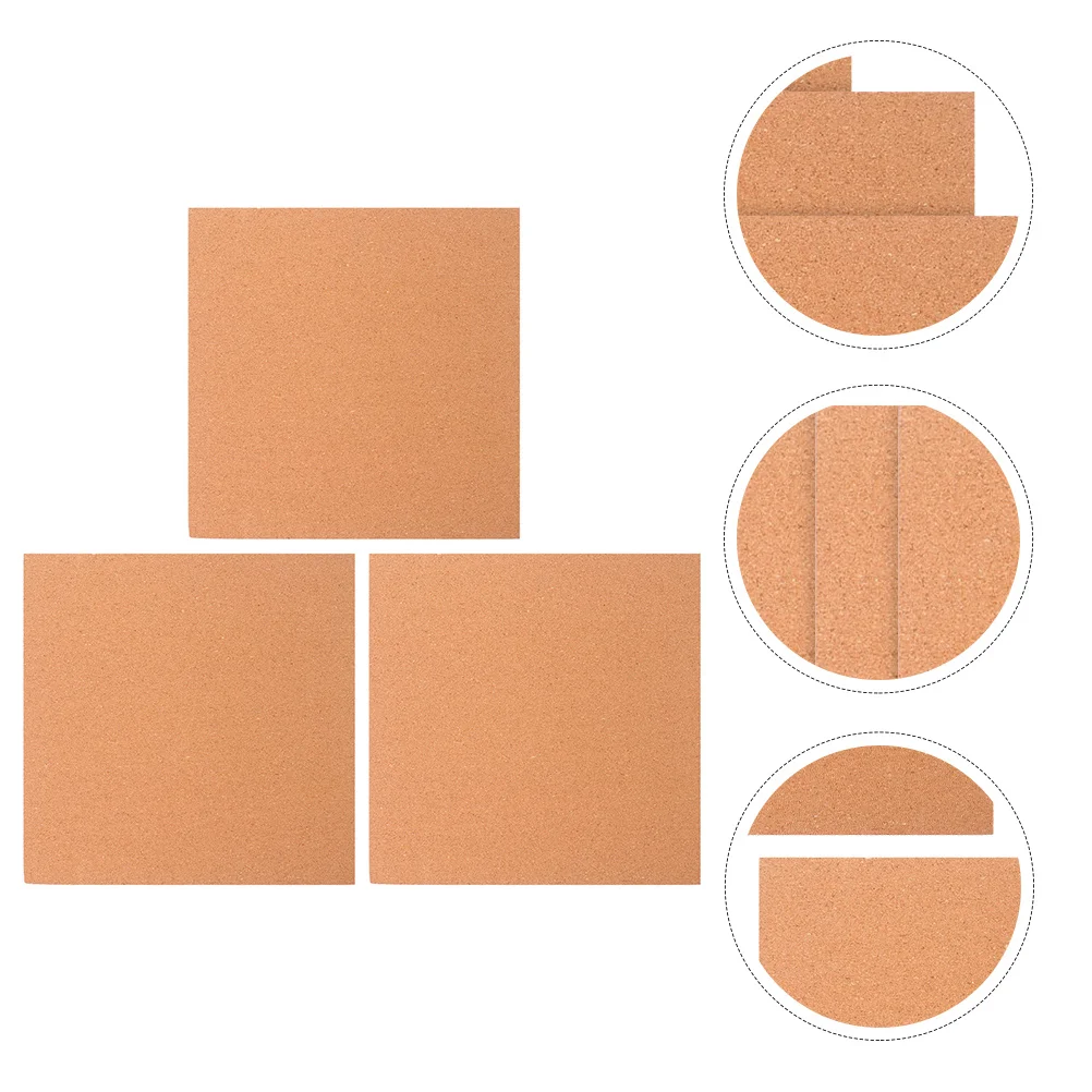 3Pcs Cork Bulletin Board Wood Material Wall Hanging Photo Display Message Reminder Board for Home Home Supply