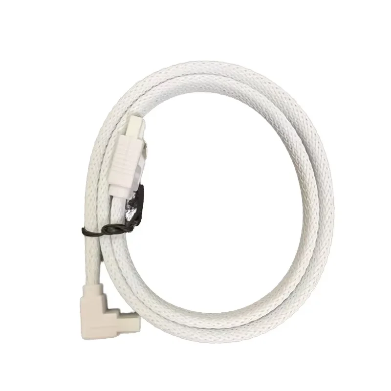 

50 см SATA 3.0 III SATA3 7-контактный кабель для передачи данных под прямым углом, 6 Гбит/с для жесткого диска SSD, шнур с нейлоновой оболочкой, белый цвет