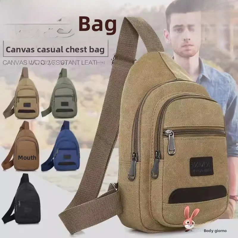 

Casual Canvas Crossbody Bag for Men Single oulder Bag Leisure Chest Bag ABENIUR Love Element Soft Handle Polyester