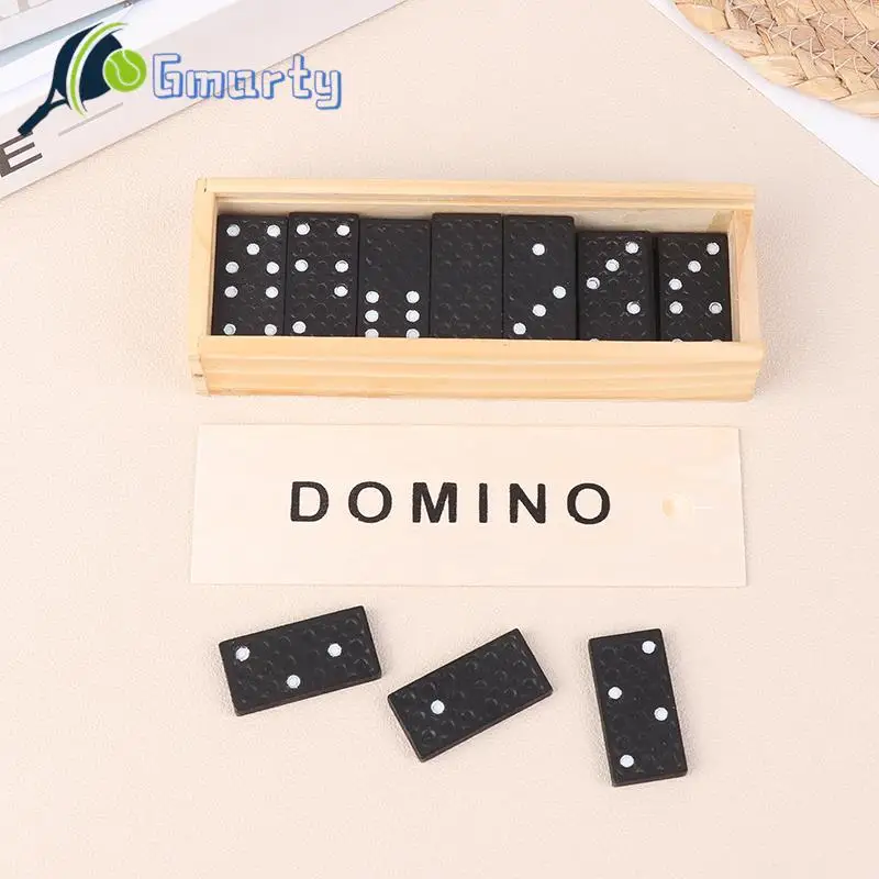 28Pcs/Set Wooden Domino Board Games Travel Funny Table Game Domino Toys Kid Gifts Educational Toys For Children