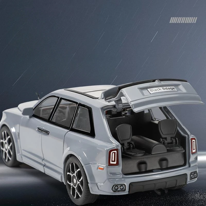 Simulation 1:32 Alloy Rolls Royce Cullinan Trailer RV Set Sound Light Collective Voiture Miniature Children Boys Diecast Car Toy