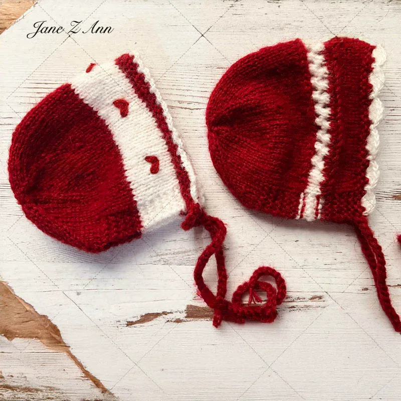 

Новая вязаная крючком шапка для фотосъемки новорожденных ручной работы, темно-бордовая вязаная детская шапочка для фотосессии, 2 стиля, реквизит для детской фотосессии