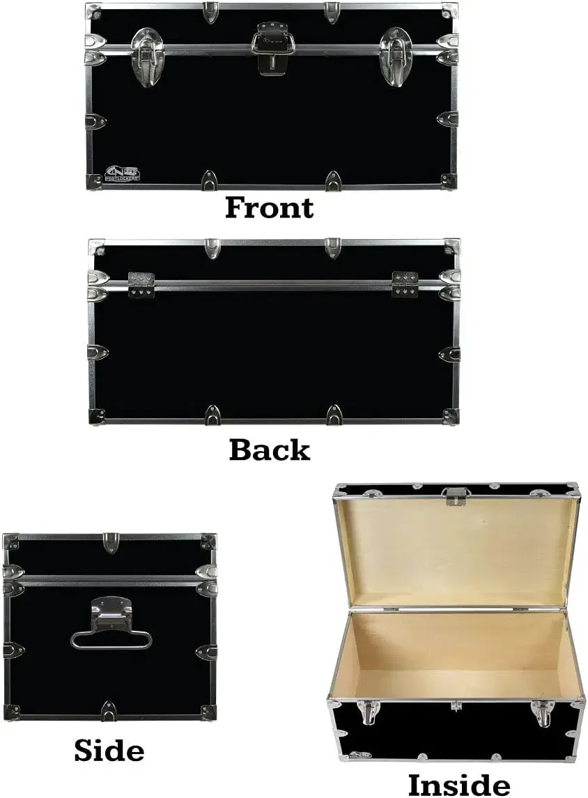 Footlockers UnderGrad Storage Trunk - College Dorm Chest - Durable with Lid Stay - 32 x 18 x 16.5 Inches