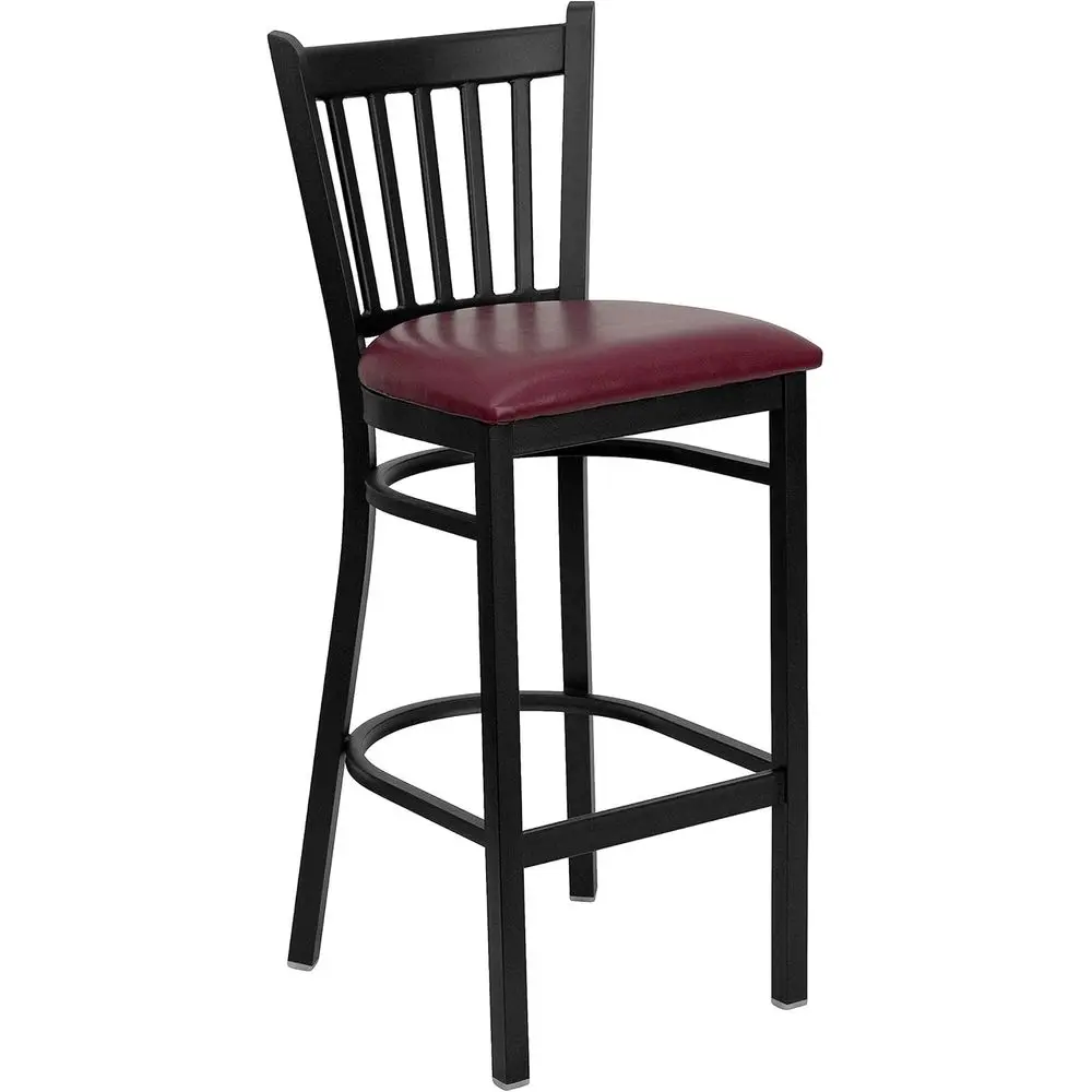 

Black Metal Back Restaurant Barstool with Vinyl Seat
