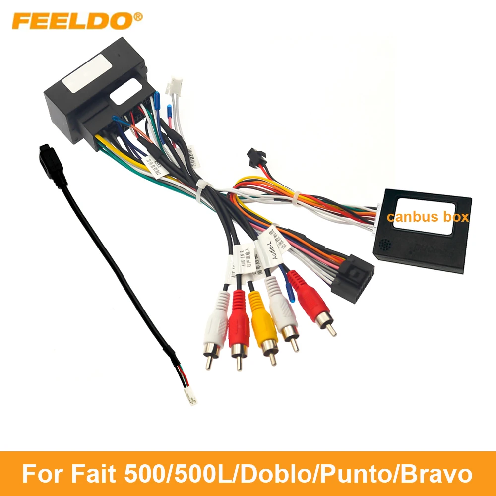 

FEELDO Car 16pin Power Cord Wiring Harness Adapter For Fait 500/500L/Doblo/Punto/Bravo/Ducato Installation Head Unit