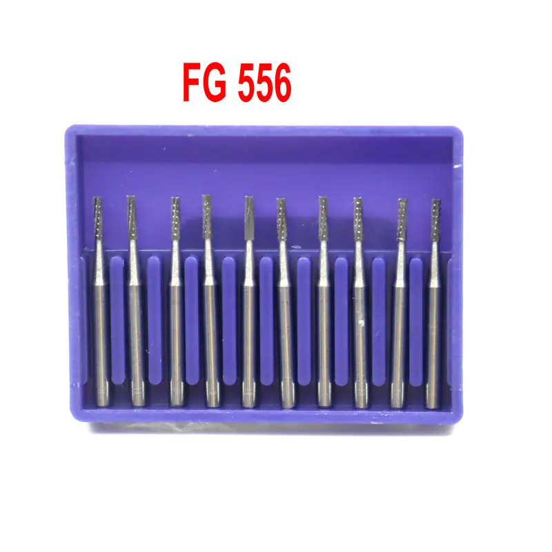 

10Pcs Dental Tungsten Steel Burs Carbide Burs FG556 FG557 Straight Flat End Friction Grip Dental Diamond burs Root Canal