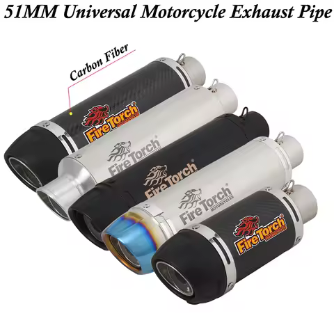 Universal 51MM Motorcycle Exhaust Pipe Modified Muffler Espace For Z900 MT09 CBR1000 ER6N MT07 MT03 NC700 R15 V3 R1 R7 DB Killer