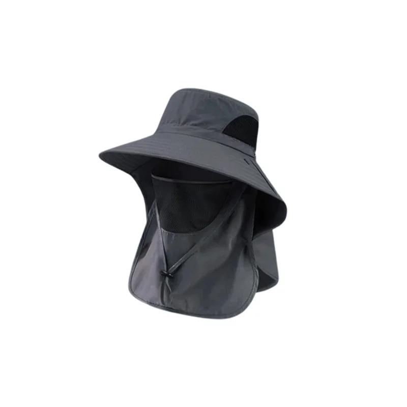 Sun Protection Hat, Outdoor Fisherman's Hat, Detachable Face Mask, Quick-drying Hat, Large Brim Hiking Hat