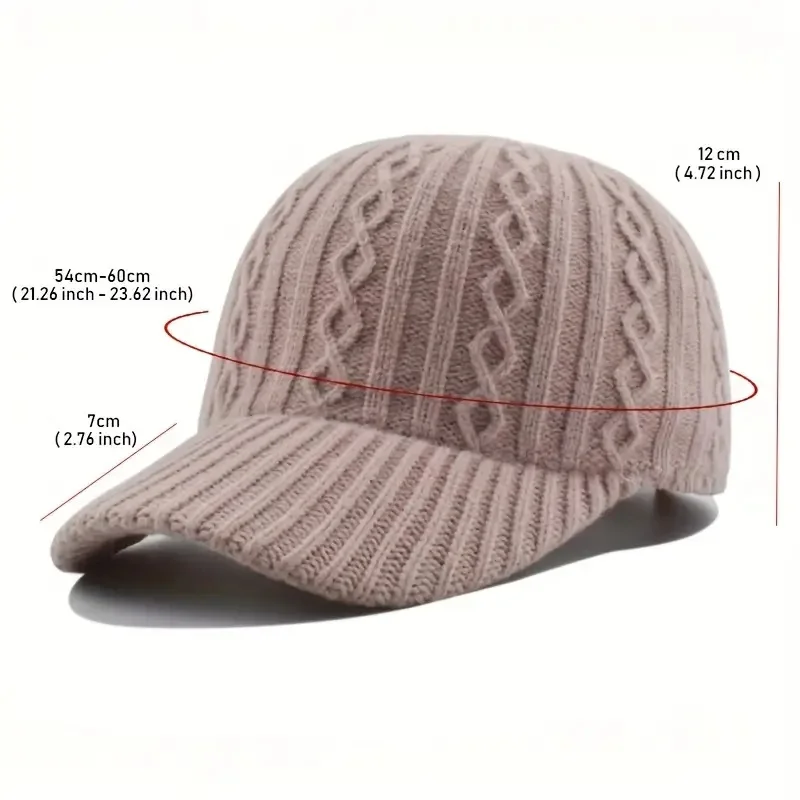 Trendy Knitted Baseball Cap For Men And Women - Autumn/Winter Fashion Peaked Hat, Versatile And Warm