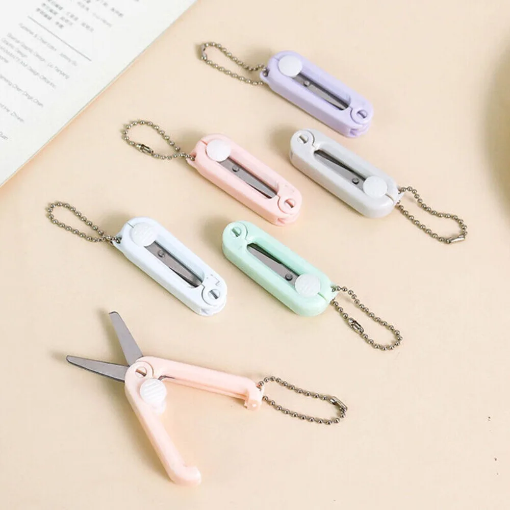3Pcs New Mini Folding Scissors Scalable Multifunctional Stainless Scissors Portable Office Tools Students
