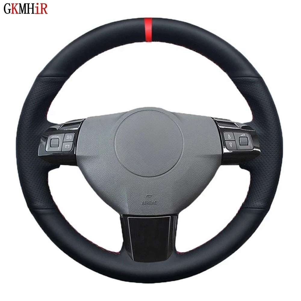 Black Artificial Leather DIY Car Steering Wheel Cover For Opel Astra (H) Signum Corsa 2004-2009 Zaflra (B) 2005-2014 Vectra (C)