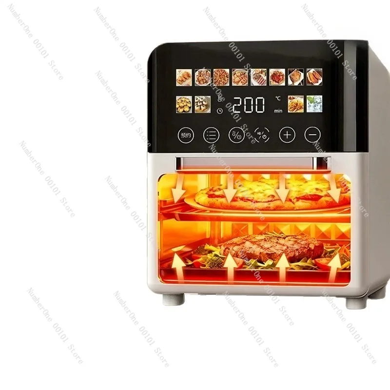 Large Capacity Home Air Fryer Oven 2026 Visual Window Electric Roaster Multifunction All in One Cooker No Need to Turn Food Oil