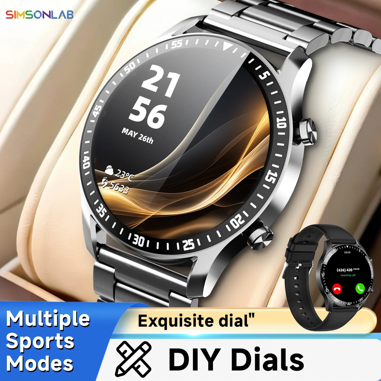 

2026 Новые спортивные умные часы для мужчин, Bluetooth-вызов, камера управления, музыкальный плеер, AI Voice, фитнес-трекер, часы для женщин, подарки