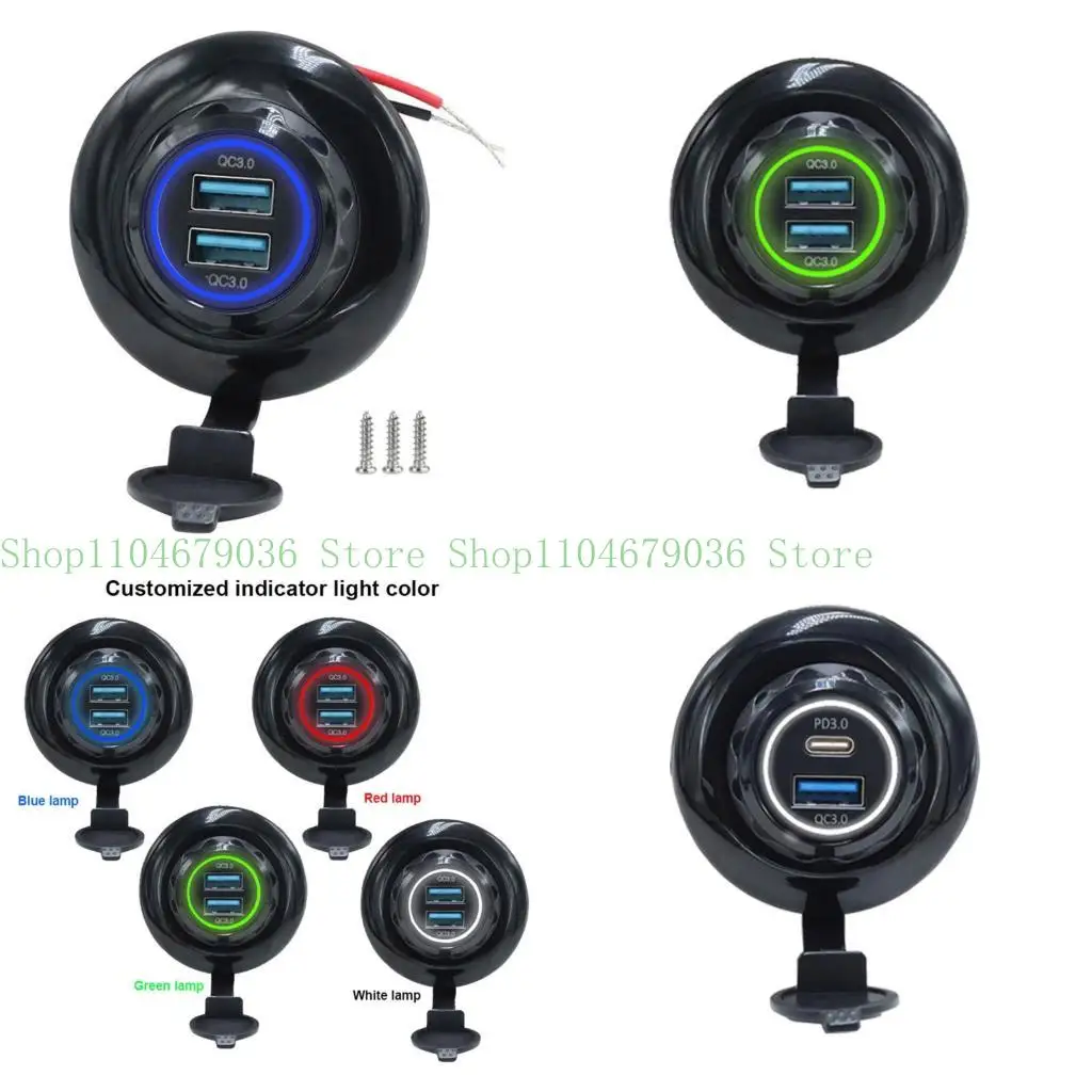 

652F Quick PD30 Автомобильная зарядка Универсальные двойные USB-порты Защита от перегрузки по току Розетка для