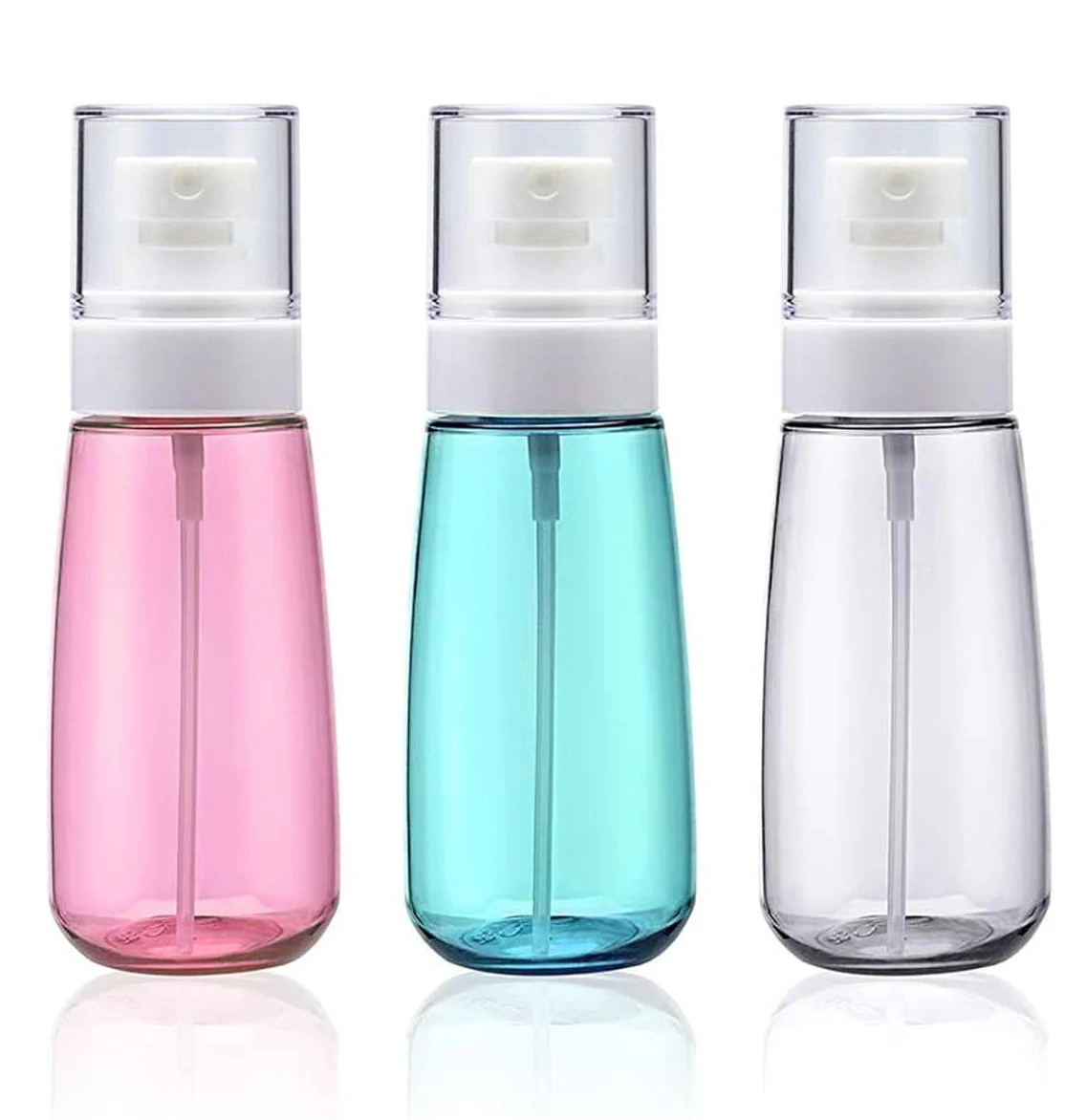 3PCS 30/60ml Travel Spray Bottles Leak Proof Fine Mist Plastic Refillable Bottles for Perfume Essential Oils Toners Rose Water