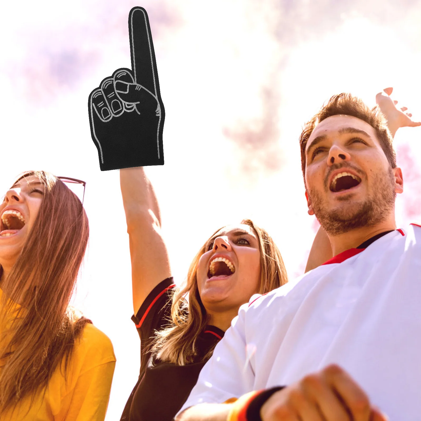 

3pcs Foam Finger Cots Black Sports Props Cheerleading Hands Noise Maker for Parties Soccer Events Soft Comfortable Fits Most