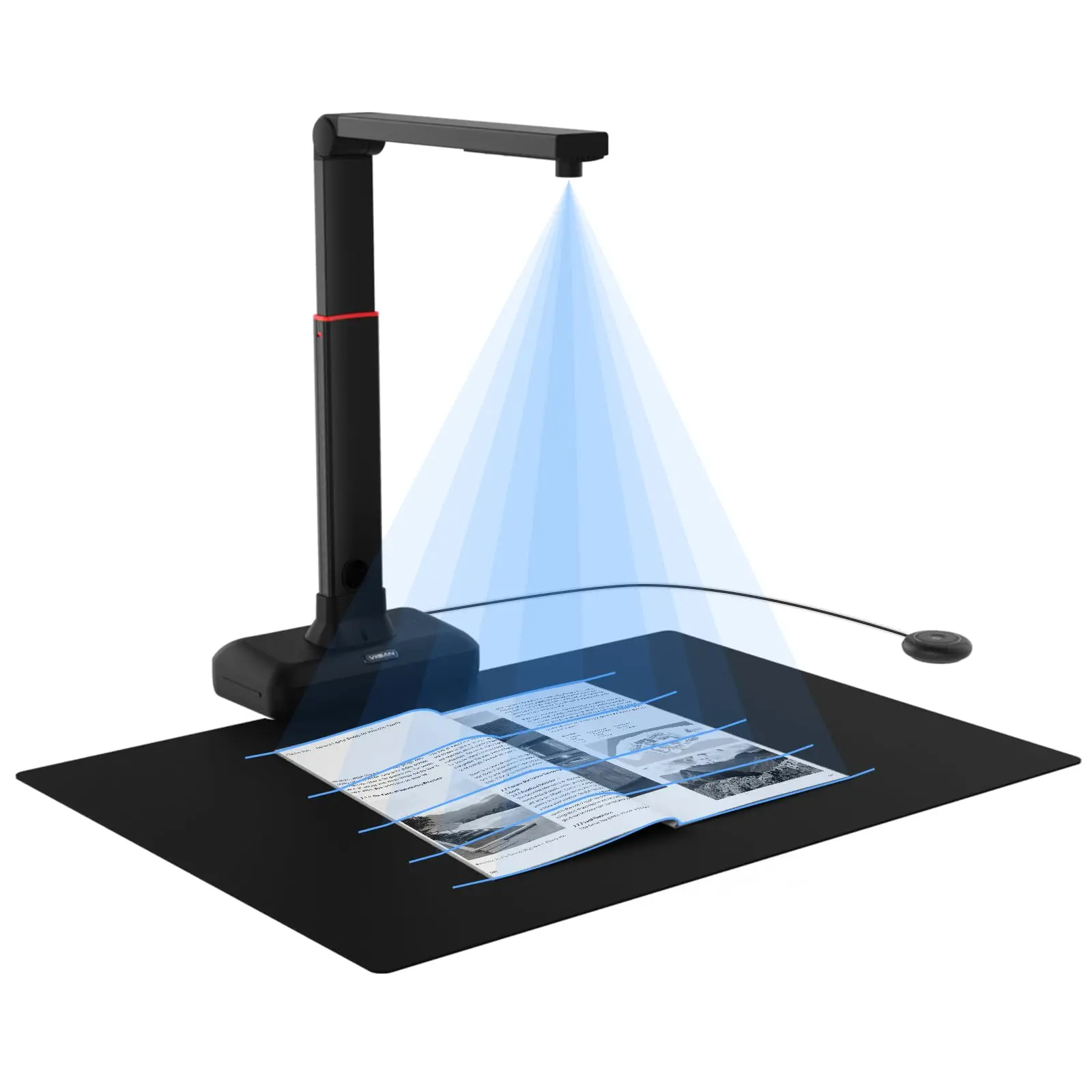 Document Scanner USB Camera Max Capture A2 130 Languages OCR Auto-Flatten Deskew Fingerprint Removal Fast Scan Scanner