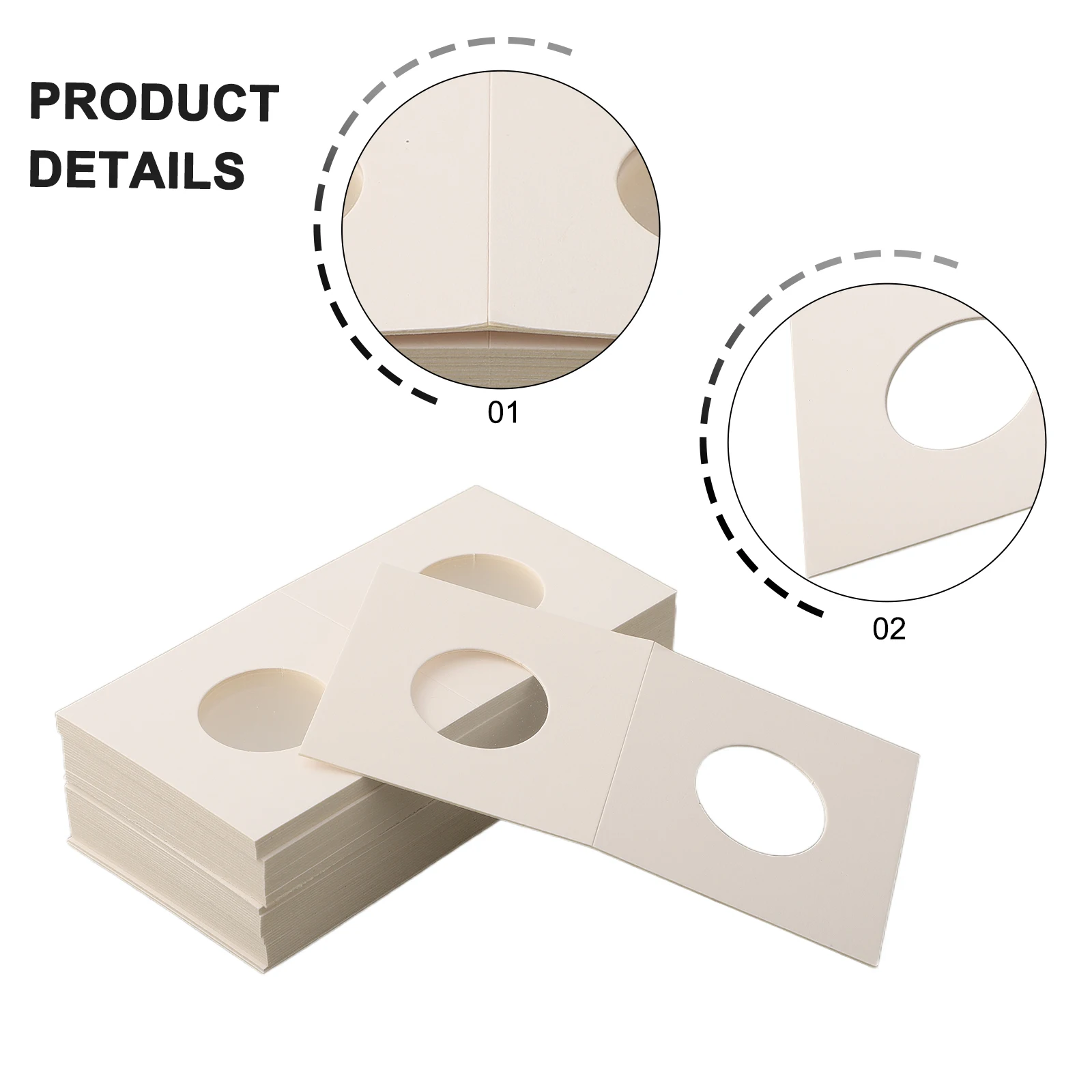 Coin Holder Set of 12 with Folded Cardboard Design and Verified Inner Diameters for across Twelve Standard Coin Sizes