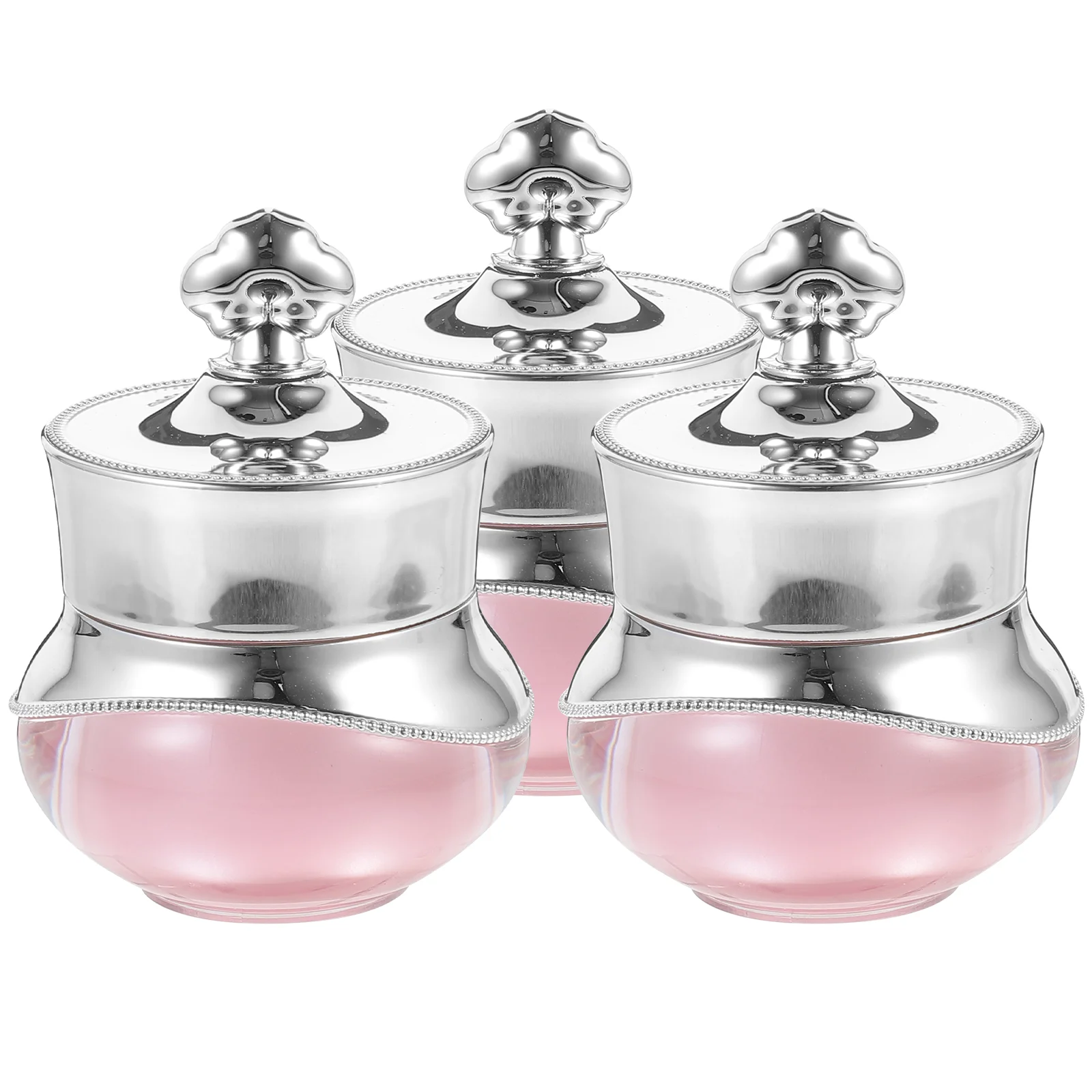 

3 Pcs Cream Bottle Empty Jars Refillable Storage Tank Wide Mouth Container Pink Containers with Lids Small Travel