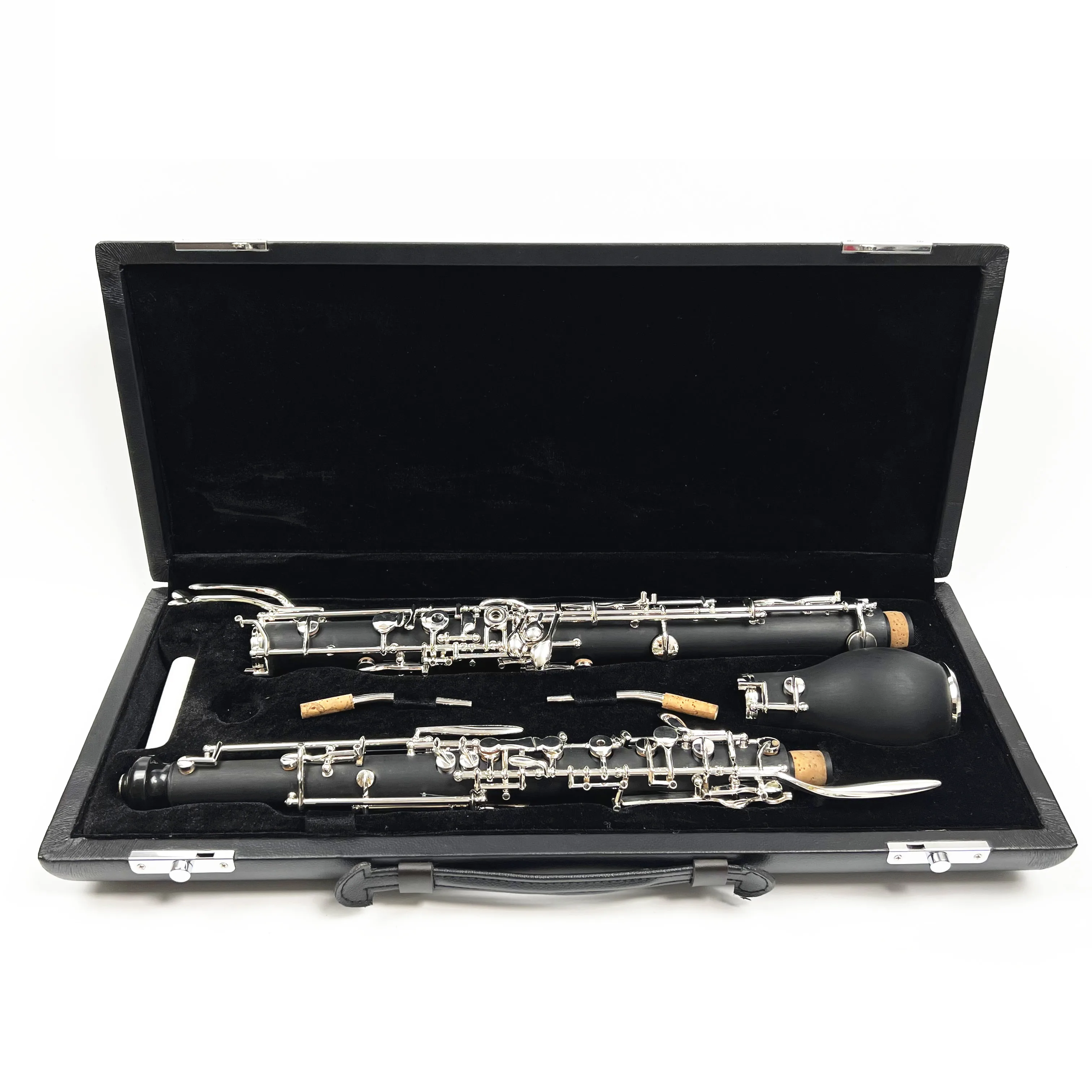 English Horn Alto Oboe F Key Synthetic Wood Body Silver-plated Keys Woodwind Instrument with Reed Gloves