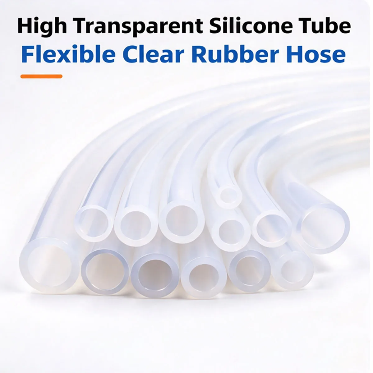 1M Food Grade Silicone Tube ID 11-50mm High Transparent Silicone Hose Flexible Water Delivery Pipe for Beverage Liquid Transfer