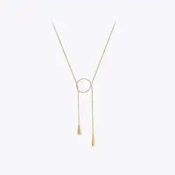 ENFASHION Para Mujer Double Water Drop Pendant Necklace For Women Jewelry Necklaces 18K Plated Gold Fashion Simple Gift 3405