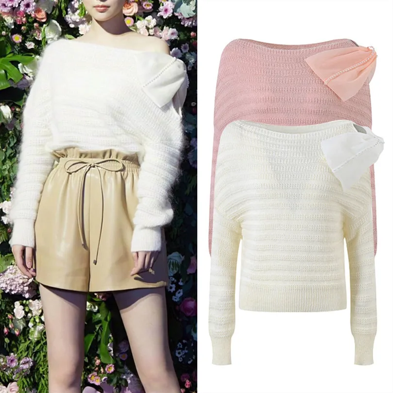 

Вязаный свитер Ele Knot oulder с колючками для похудения, высококачественная версия, универсальный милый топ для женщин