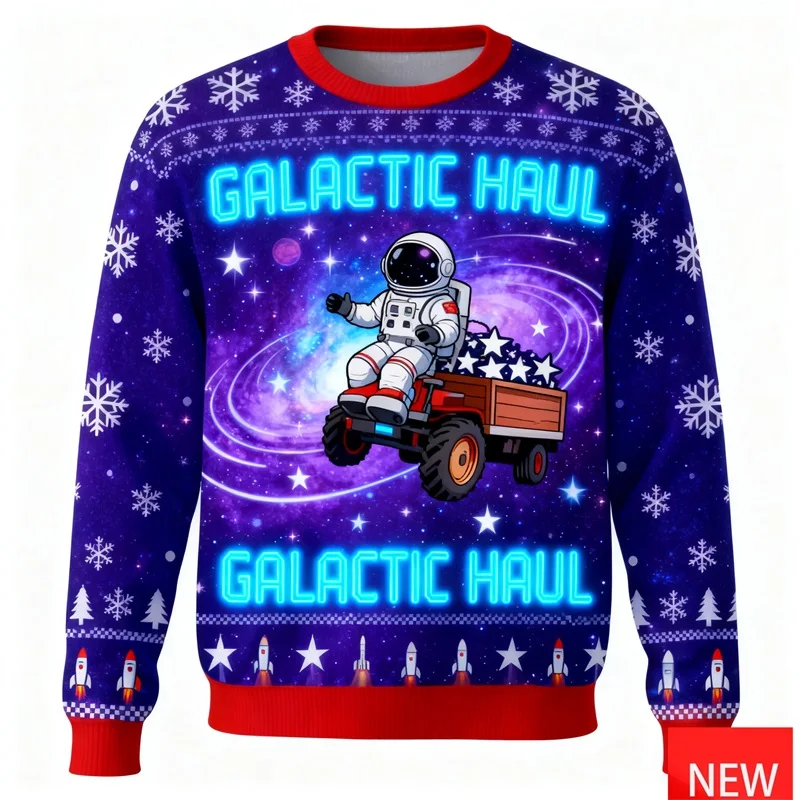 عيد الميلاد جرار زراعي الجرافيك البلوز للرجال النساء ثلاثية الأبعاد طباعة عيد الميلاد للجنسين مضحك القبيح عيد الميلاد سترة جديدة في عيد الميلاد البلوز