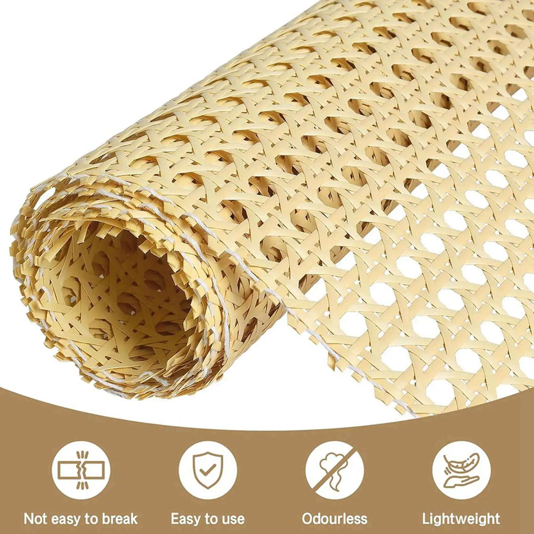 

ABZL, 3 шт., 80 дюймов (6,6 футов) в длину, 16 дюймов в ширину, рулоны из натуральной ротанговой ленты для мебели, стульев, шкафов