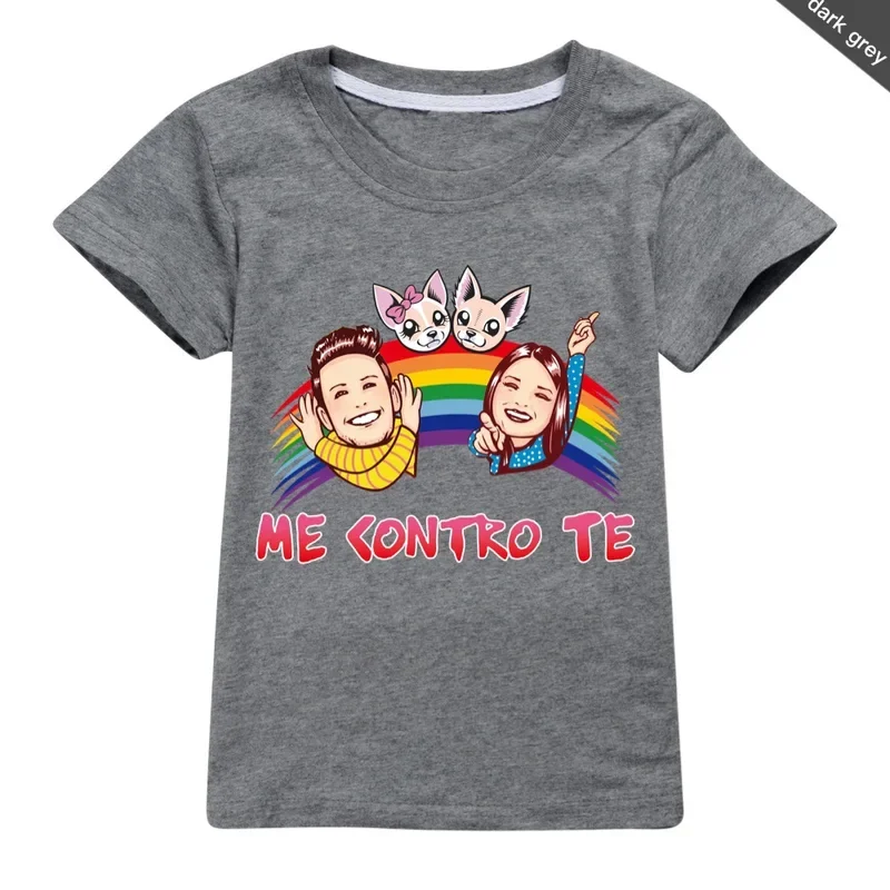 T-shirt à manches courtes pour enfants, vêtements décontractés, mode d'été, dessin animé, bébé, garçons, tout-petits, filles, mignon, Me Contro Te