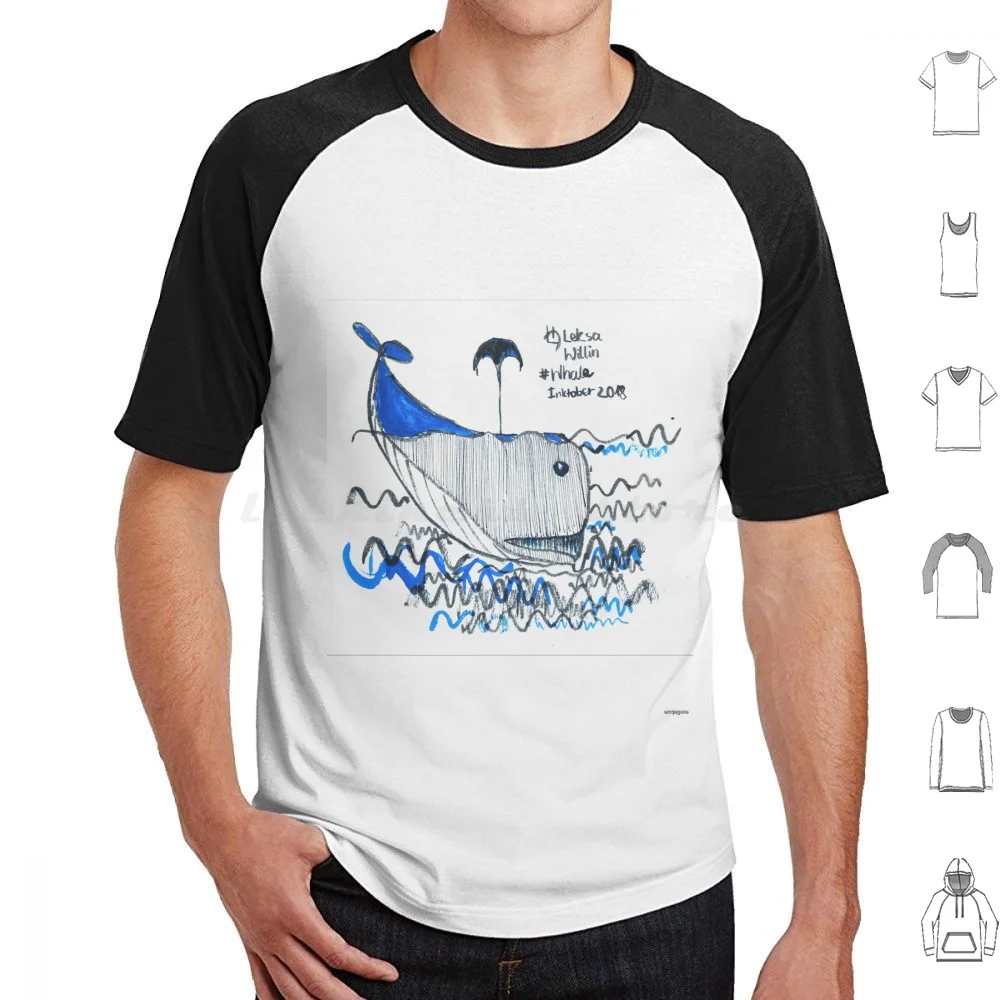 T-shirt en coton pour hommes et femmes, Mighty Doodle-Save The Whales, imprimé DIY, animal baleine mignon, Save The Whales Vegan, Inktober
