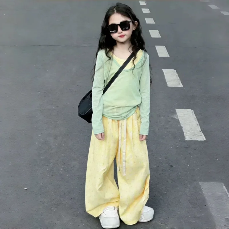 

Girls Suit2026New spring fashion children's stylish spring and autumn thin dopamine long-sleeve three-piece set for little girls