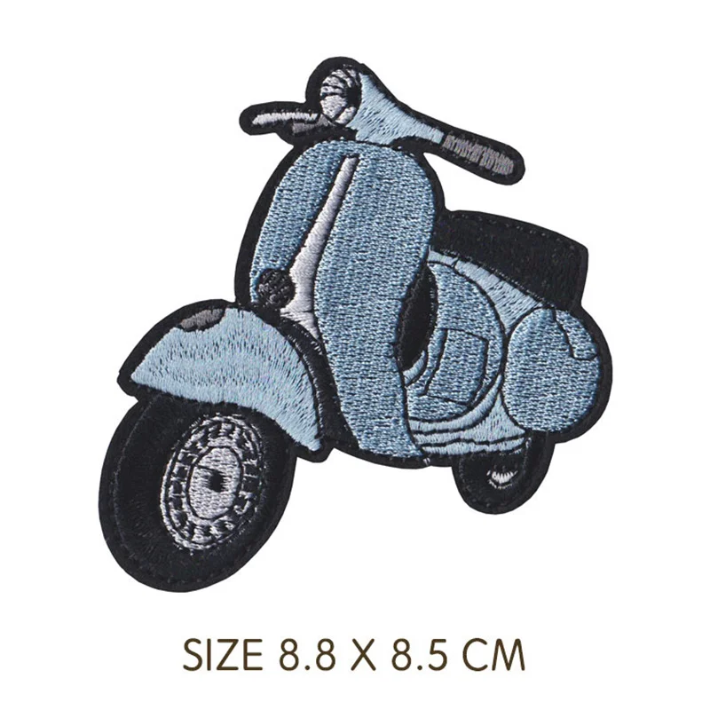 80\'s retro Telephone Bicycle Guitar Patch Iron On Embroidered For Clothing Patches For Kid Clothes Appliques Stickers T-shirt
