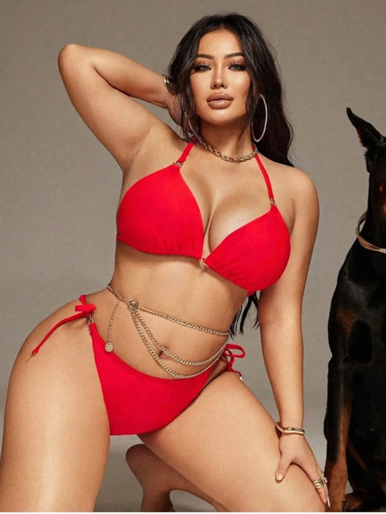 L-4XL Plus Size High Waist Bikini Women's Push Up Big Large Size Swimsuit 2026 Summer Mujer Tummy Control Swimwear Bikini Sets