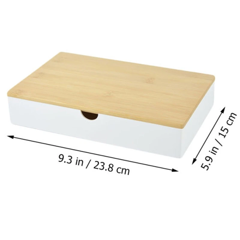 Storage Box With Bamboo Lid Desktop Organizer Cosmetic Rack Wooden Storage Box Cosmetic Organizer Makeup Storage